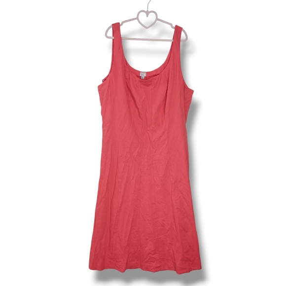 NWT A New Day Coral Sleeveless Cotton Blend Dress Size 24W - Picture 2 of 7